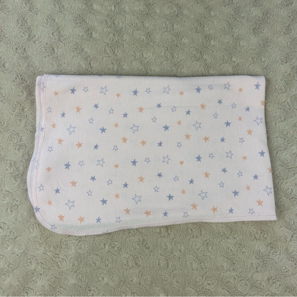 Mini Muffin Stars Print Baby Blanket Pink Purple Jersey Stretch Knit Swaddle